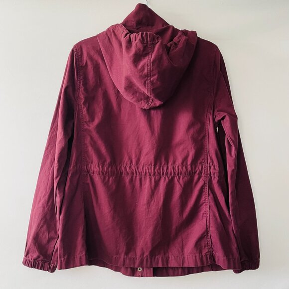 NWT Loft Outlet Womens Deep Maroon Red Hooded Utility Anorak Jacket Size Medium - Picture 2 of 7